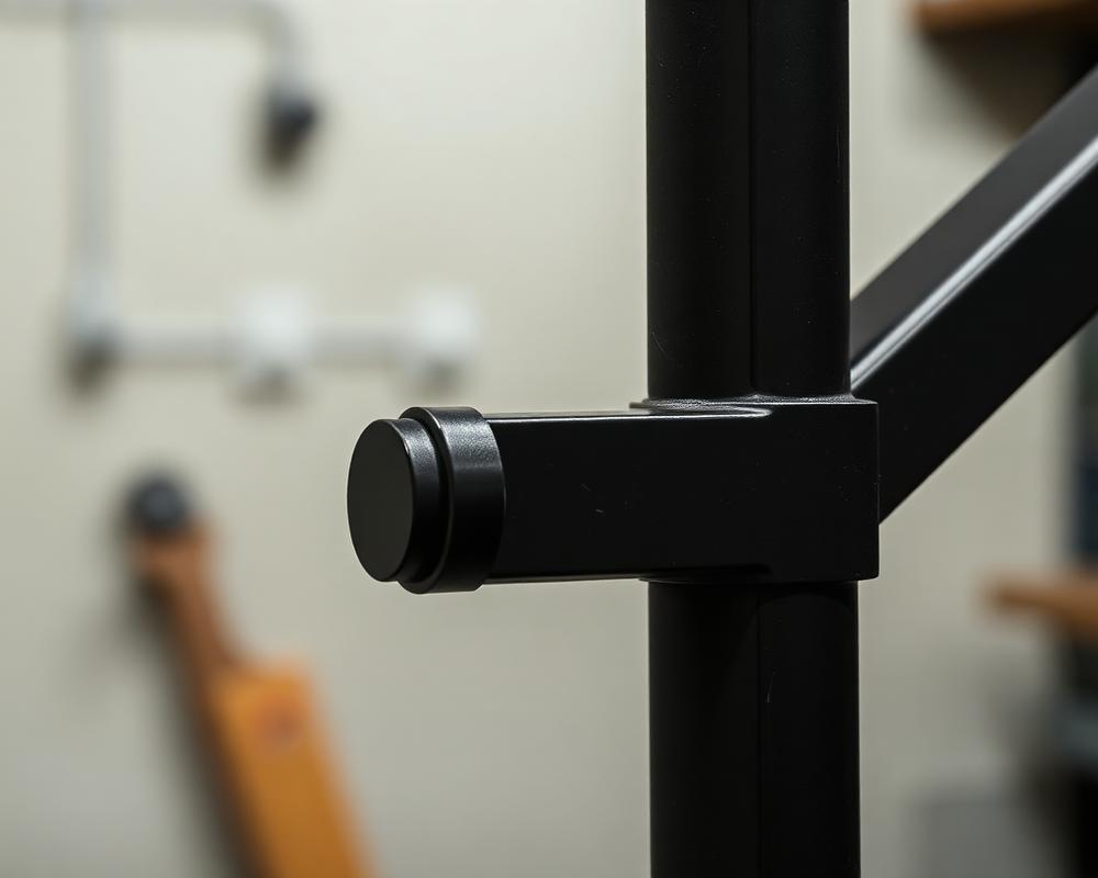 Close detail of a custom fabricated black aluminum railing connection