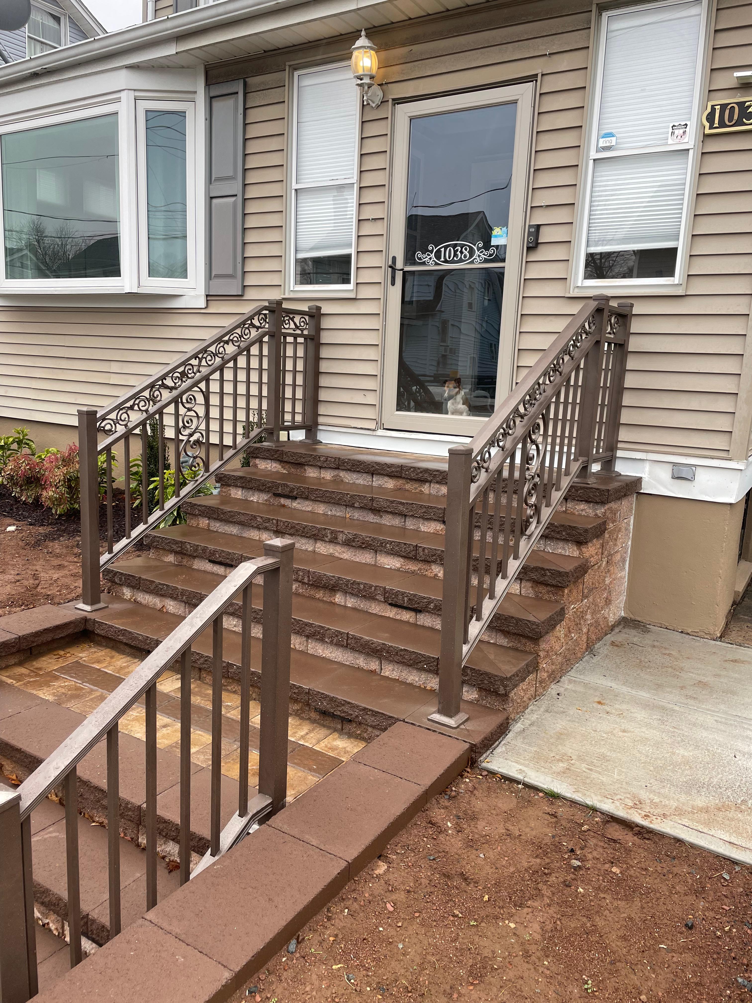 Bronze aluminum staircase railings in NJ