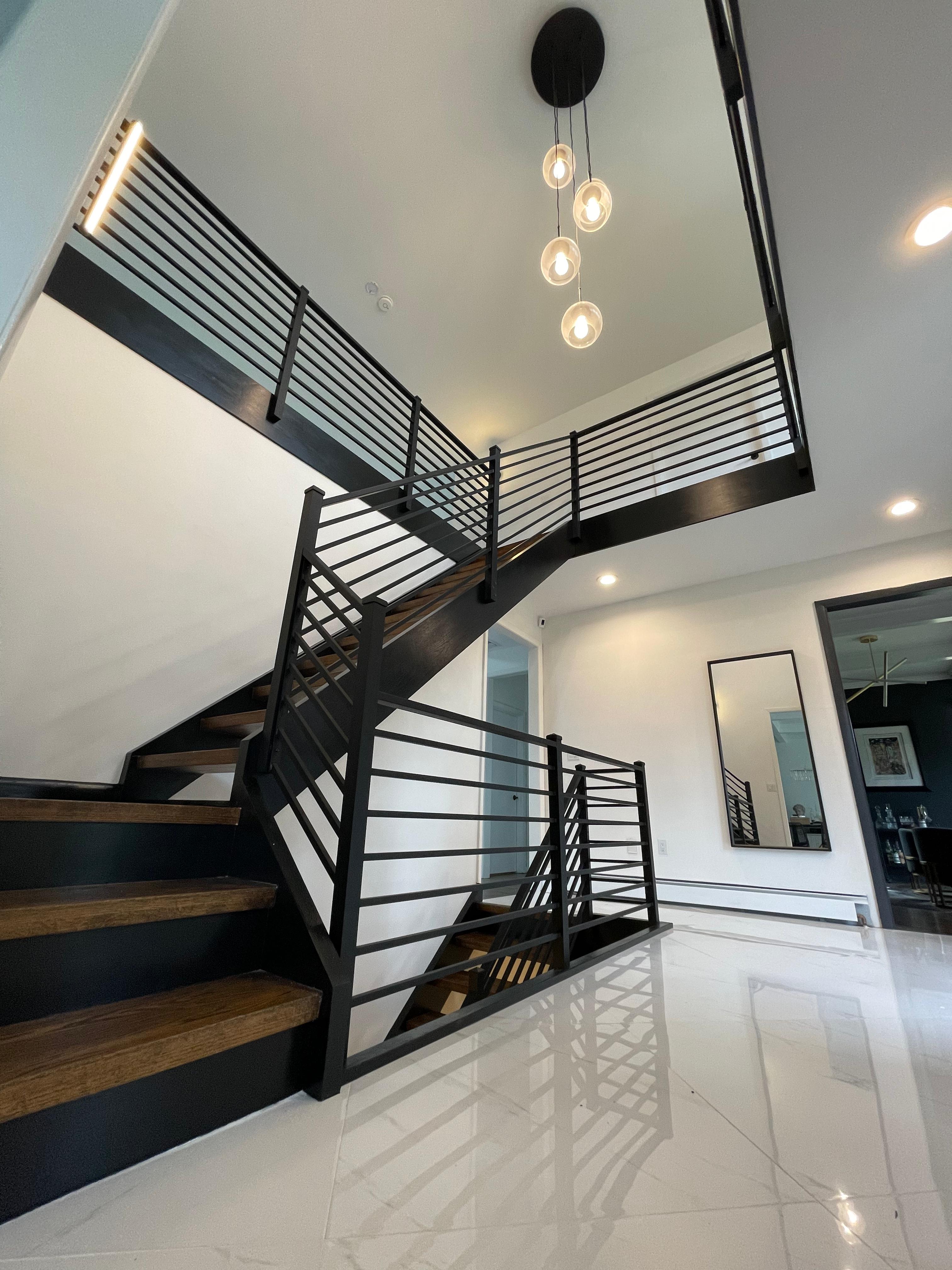 Modern open-riser staircase in NJ