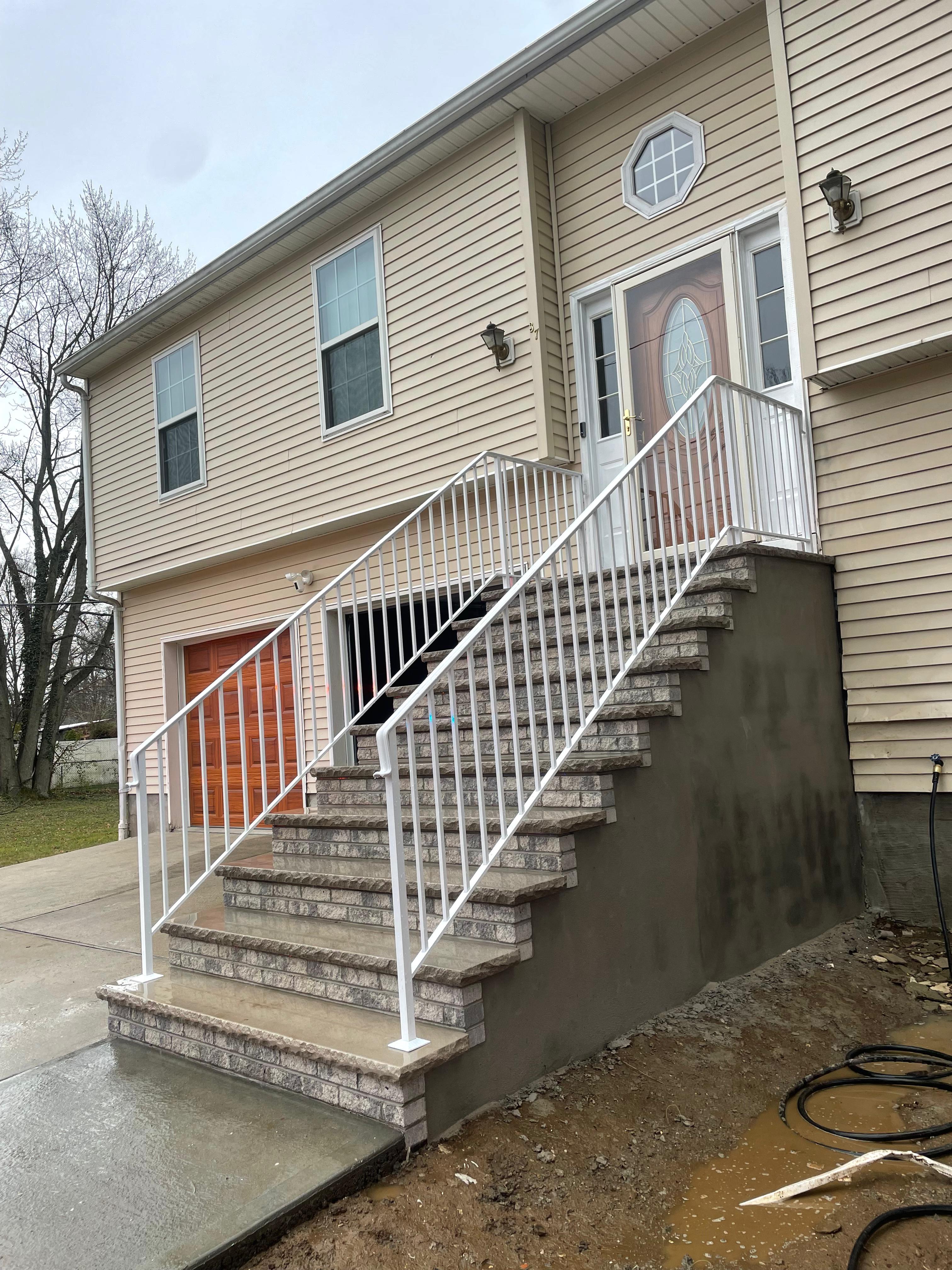 Tall exterior aluminum stair railings in NJ